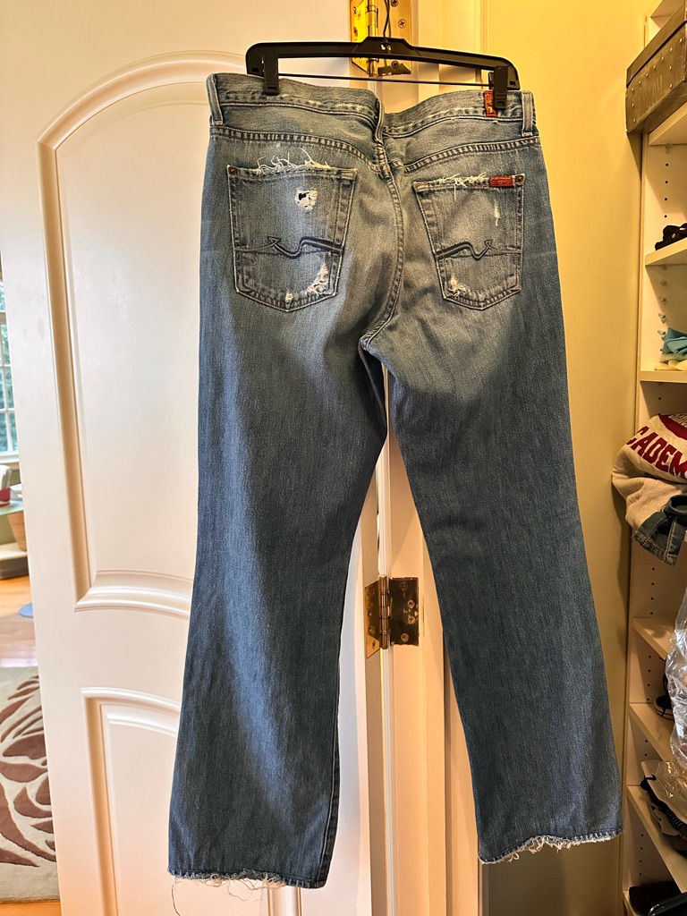 Vintage Seven For All Mankind Usa Distressed Raw Hem Jeans